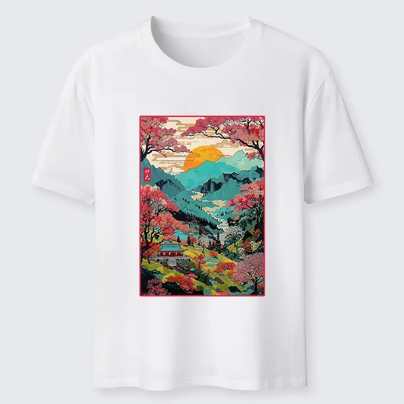 Tokyo-Tiger Golden Sun Over Serene Valley Classic T-Shirt Sale