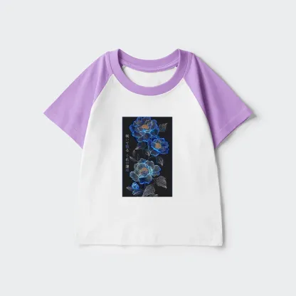 Tokyo-Tiger The Sea Of Flowers In The Darkness Kids Raglan T-shirt