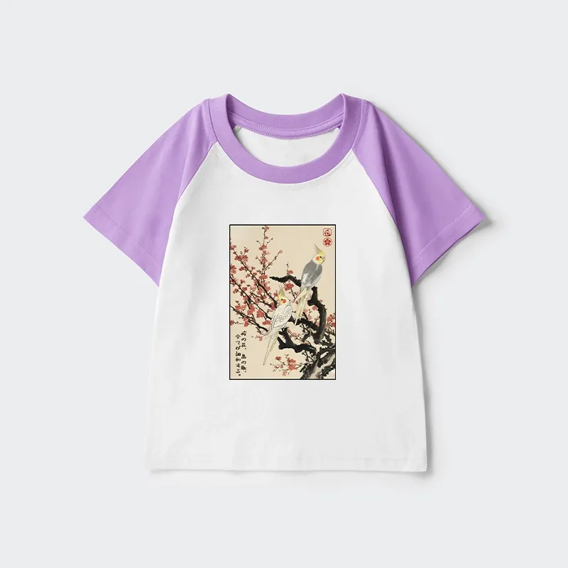 Tokyo-Tiger Whispers of Silent Blossoms Kids Raglan T-shirt