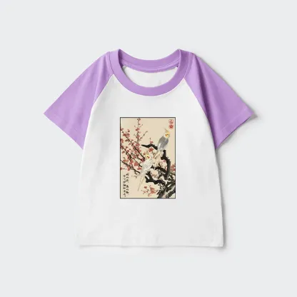Tokyo-Tiger Whispers of Silent Blossoms Kids Raglan T-shirt