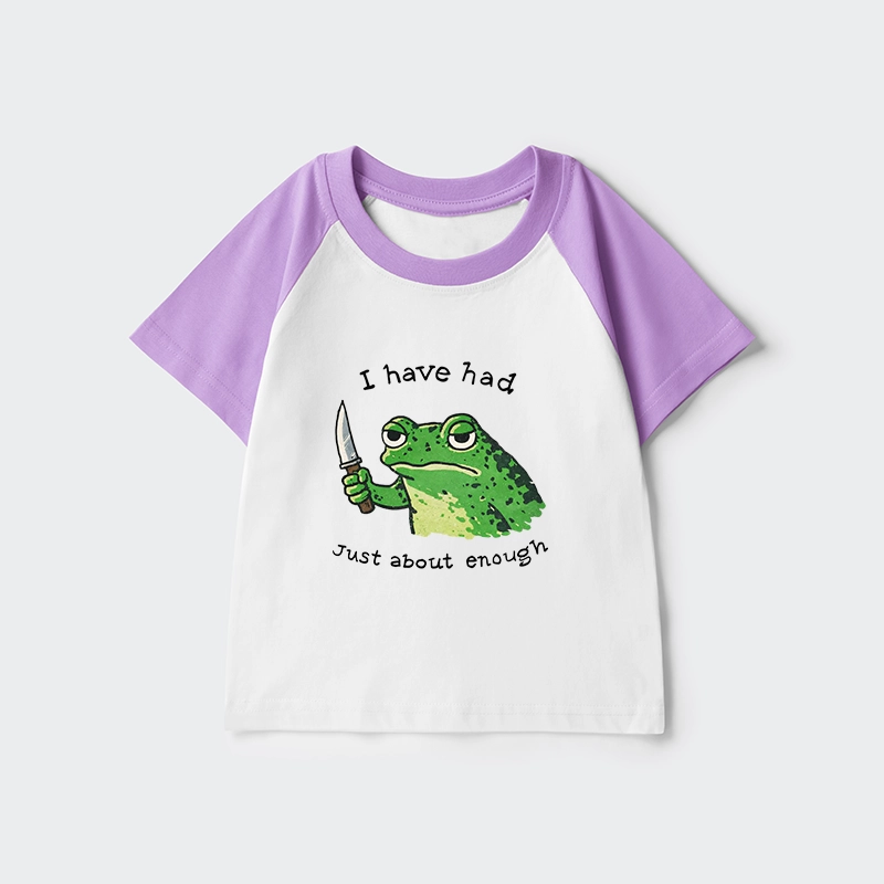 Tokyo-Tiger Impatient Frog Kids Raglan T-shirt