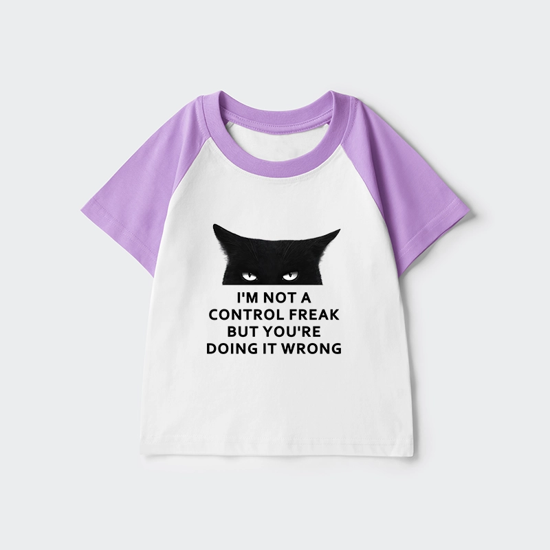 Tokyo-Tiger Control Freak Funny Kids Raglan T-shirt