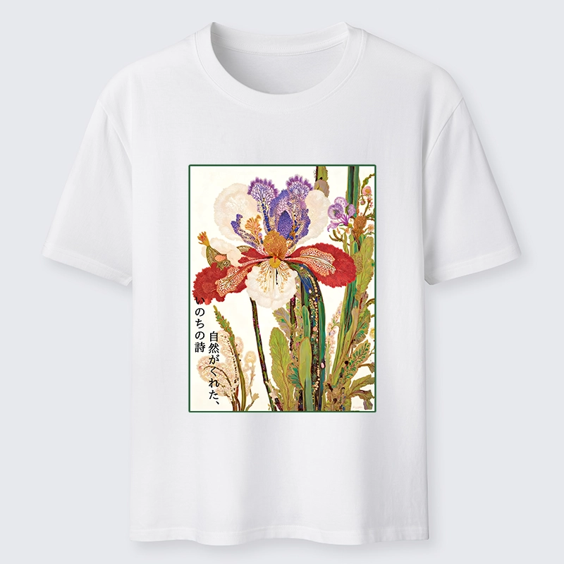 Tokyo-Tiger Vintage Japanese Flower Painting Classic T-Shirt