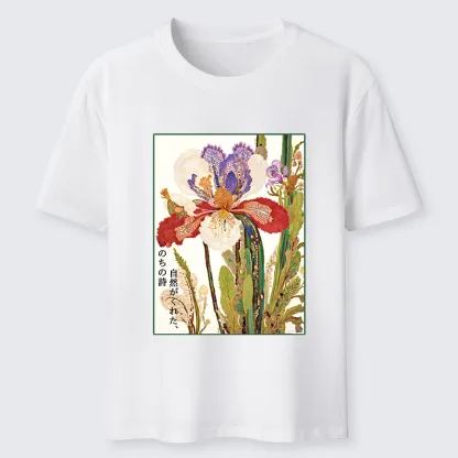 Tokyo-Tiger Vintage Japanese Flower Painting Classic T-Shirt
