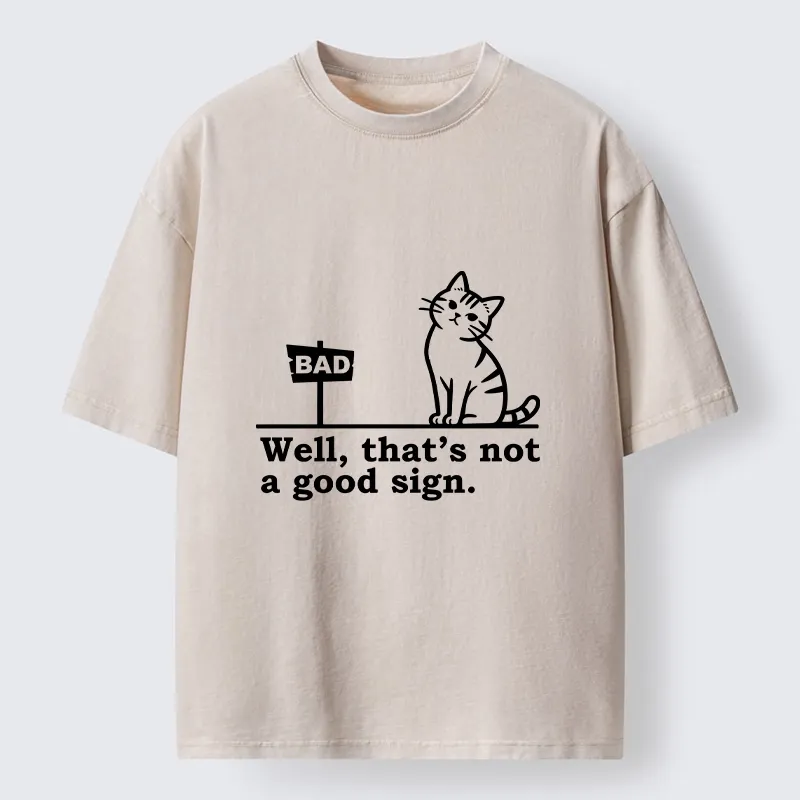 Tokyo-Tiger Meme Cat With Bad Sign Washed T-Shirt