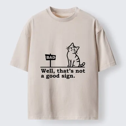 Tokyo-Tiger Meme Cat With Bad Sign Washed T-Shirt