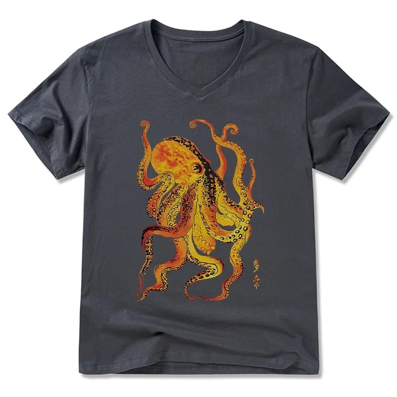Tokyo-Tiger Deep Sea Gorgeous Octopus V-Neck Classic T-Shirt