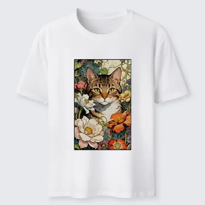 Tokyo-Tiger A Cat Hidden In Flowers Classic T-Shirt