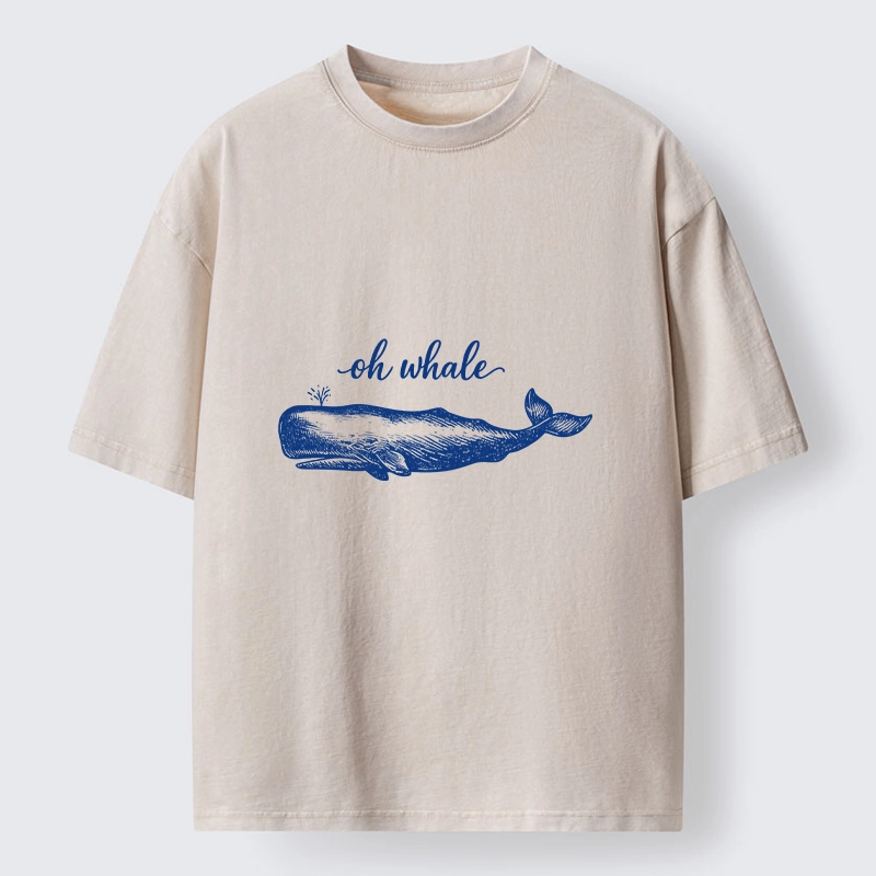 Tokyo-Tiger Oh Whale I Dont Care Washed T-Shirt