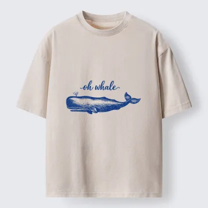 Tokyo-Tiger Oh Whale I Dont Care Washed T-Shirt
