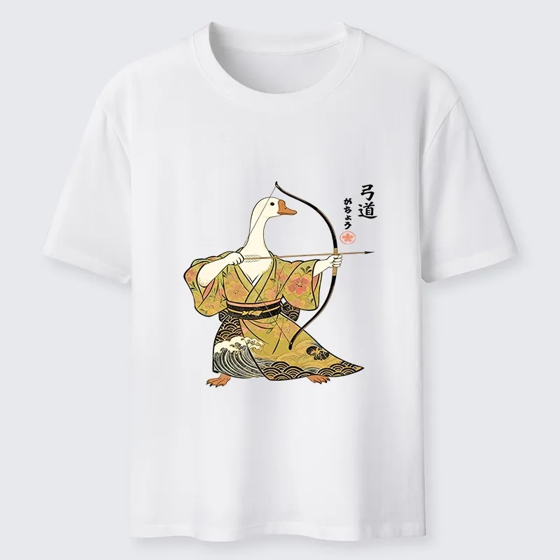 Tokyo-Tiger Goose In Kimono With Bow Classic T-Shirt Sale