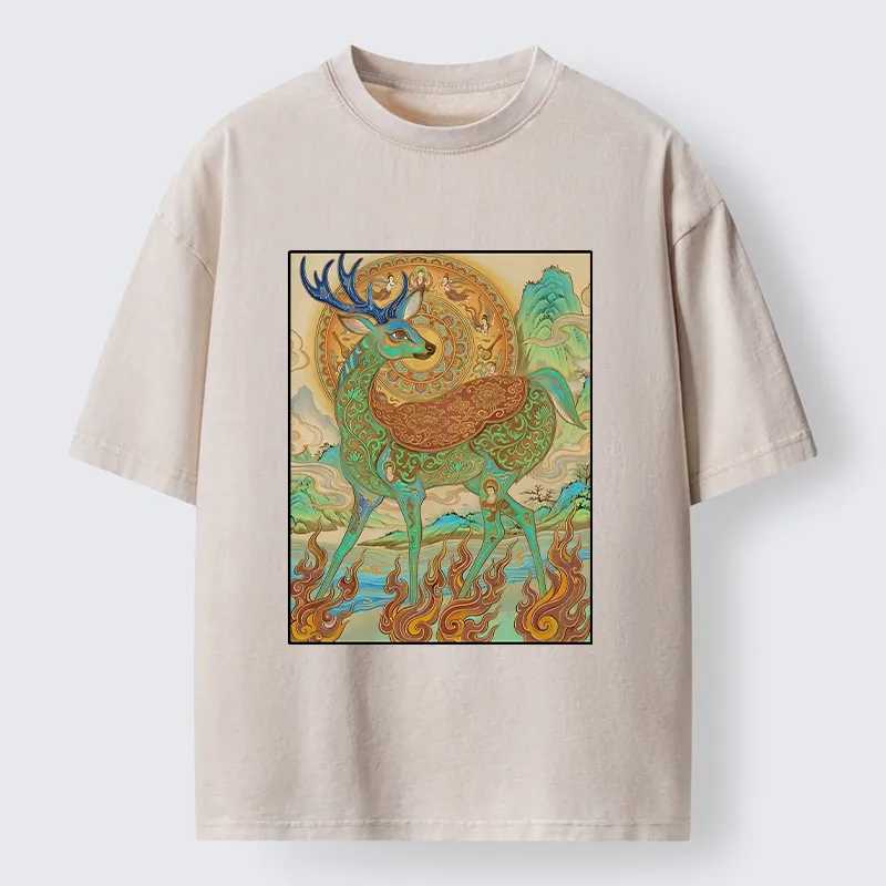 Tokyo-Tiger Mythical Nine Colored Deer Washed T-Shirt