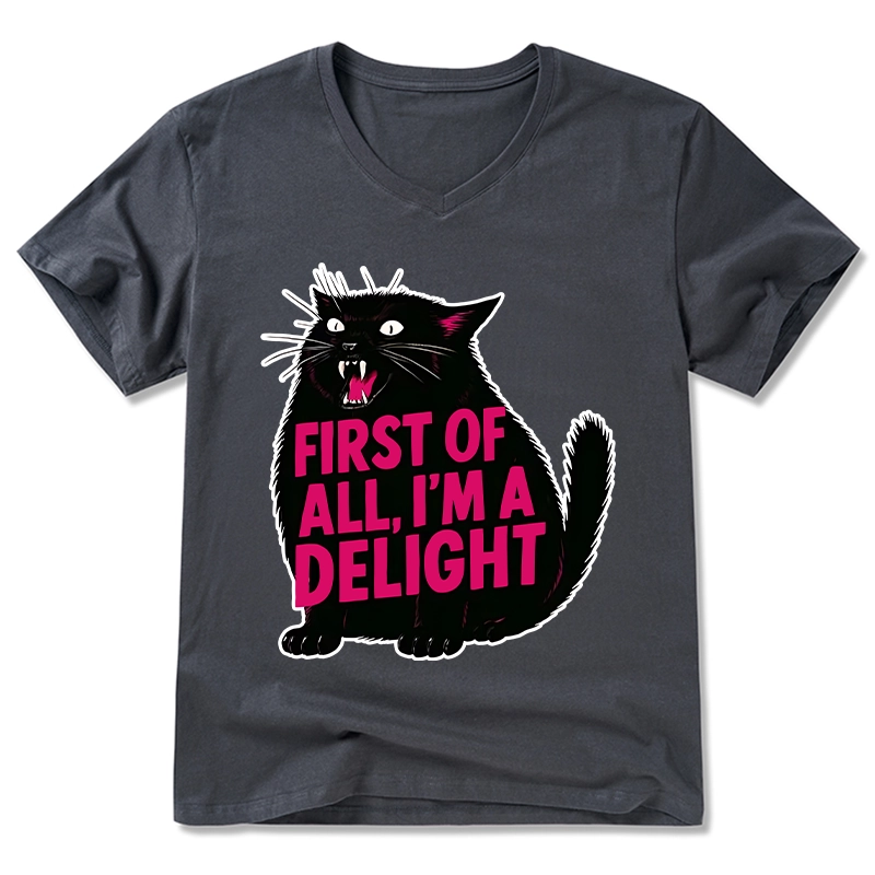 Tokyo-Tiger Roaring Black Cat V-Neck Classic T-Shirt