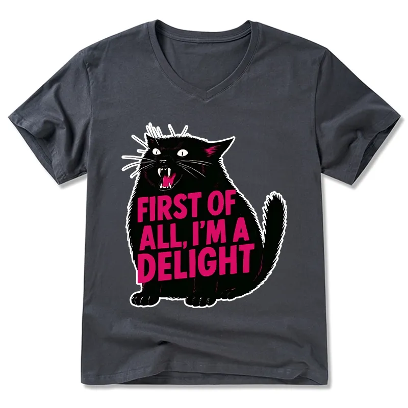 Tokyo-Tiger Roaring Black Cat V-Neck Classic T-Shirt