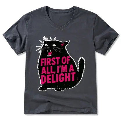 Tokyo-Tiger Roaring Black Cat V-Neck Classic T-Shirt