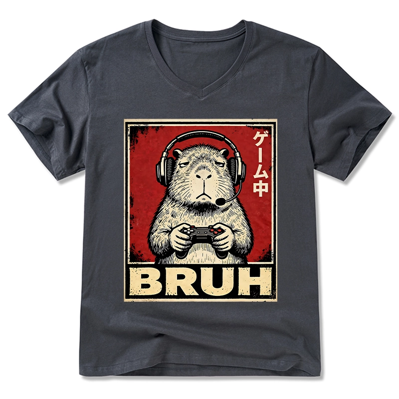 Tokyo-Tiger Funny Capybara Playing Games V-Neck Classic T-Shirt