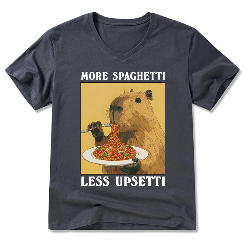 Tokyo-Tiger Capybara Eating Pasta V-Neck Classic T-Shirt