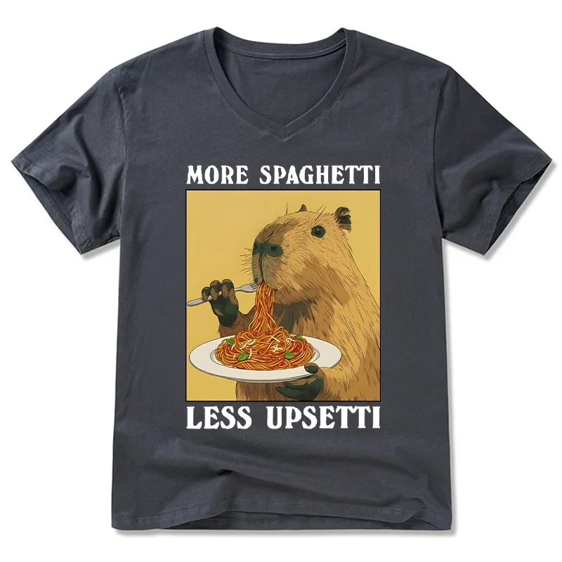 Tokyo-Tiger Capybara Eating Pasta V-Neck Classic T-Shirt