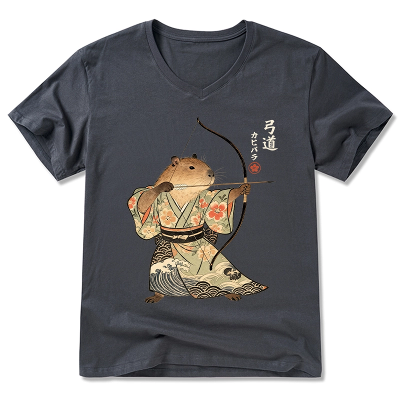 Tokyo-Tiger Capybara Archery V-Neck Classic T-Shirt