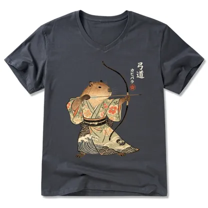 Tokyo-Tiger Capybara Archery V-Neck Classic T-Shirt