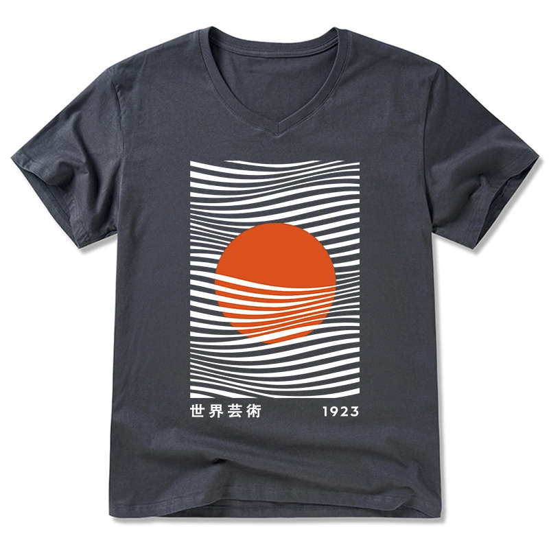 Tokyo-Tiger Minimalist Art Sun V-Neck Classic T-Shirt