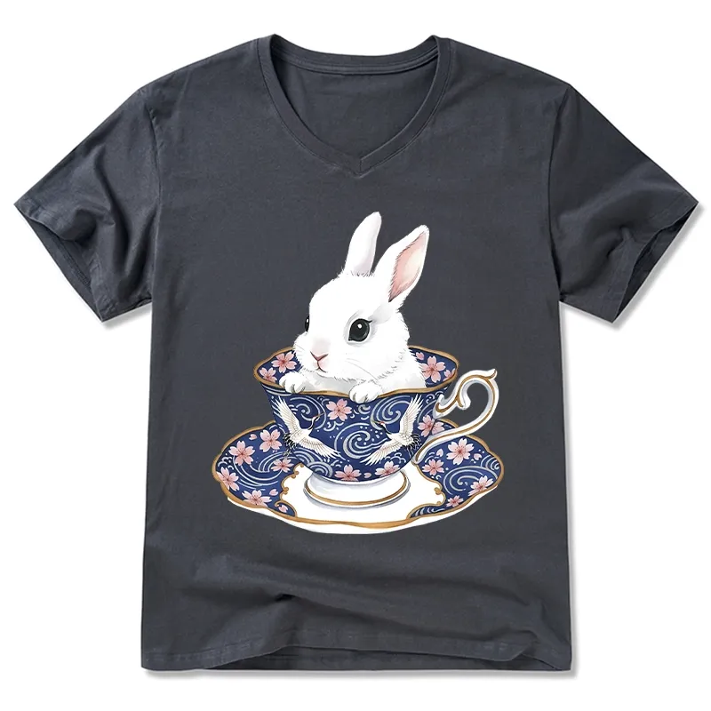 Tokyo-Tiger Cute Rabbit Tea Set V-Neck Classic T-Shirt