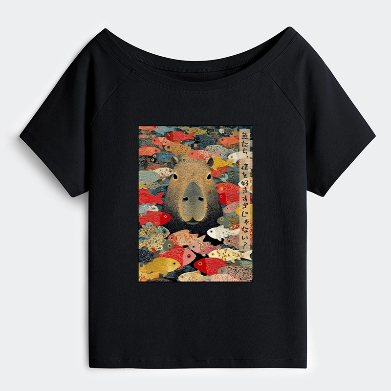 Tokyo-Tiger Am I Too Lovable? Off Shoulder T-Shirt