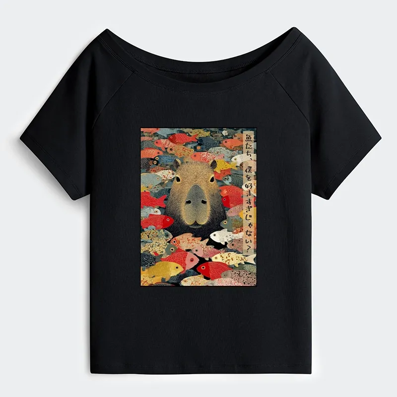 Tokyo-Tiger Am I Too Lovable? Off Shoulder T-Shirt