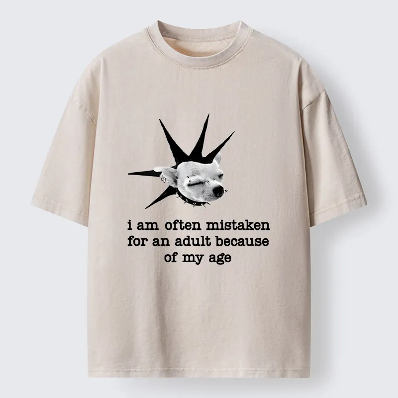 Tokyo-Tiger My Mental Age Is Very Young Washed T-Shirt Sale