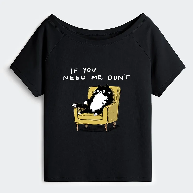 Tokyo-Tiger Unavailable Cat Off Shoulder T-Shirt