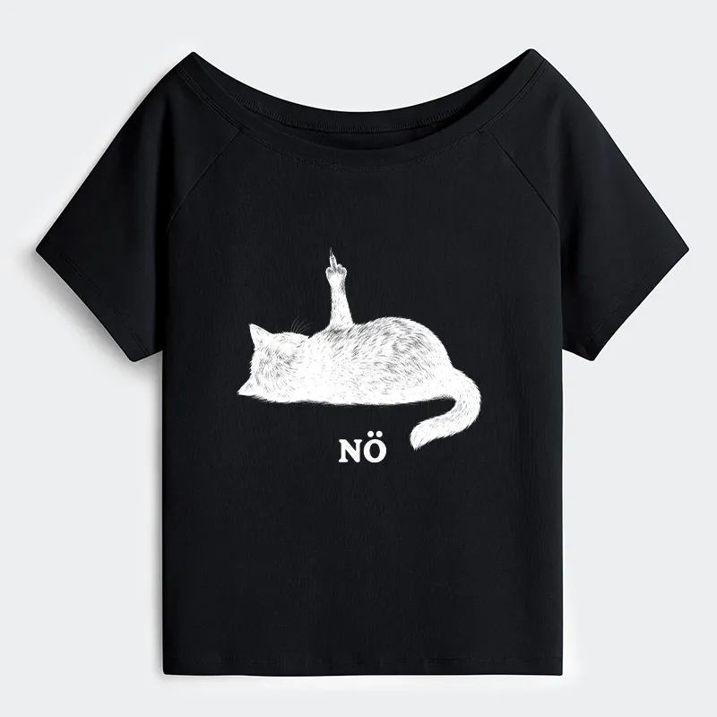 Tokyo-Tiger Cat Refused Off Shoulder T-Shirt