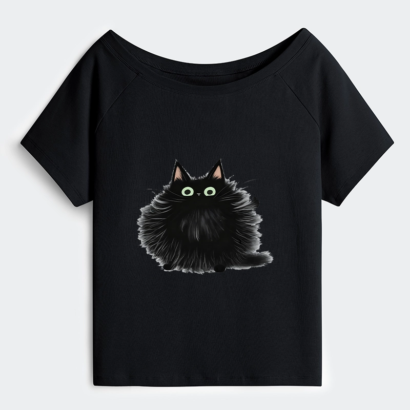 Tokyo-Tiger Cat's Approval Off Shoulder T-Shirt