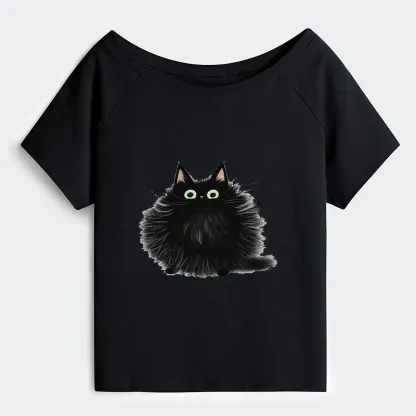 Tokyo-Tiger Cat's Approval Off Shoulder T-Shirt