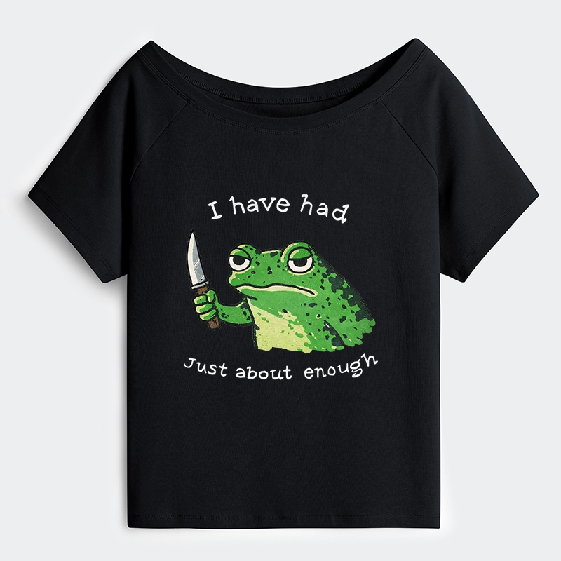 Tokyo-Tiger Impatient Frog Off Shoulder T-Shirt
