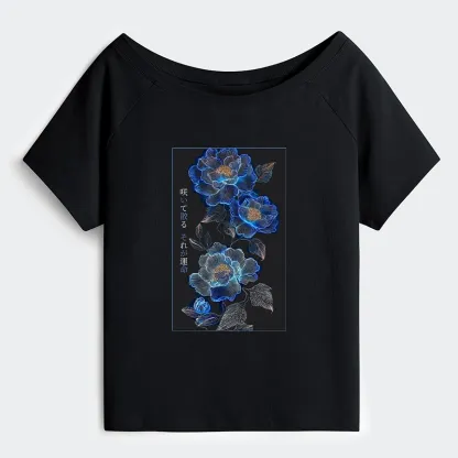 Tokyo-Tiger The Sea Of Flowers In The Darkness Off Shoulder T-Shirt