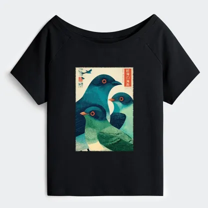 Tokyo-Tiger Petrels Of The Painted Sea Off Shoulder T-Shirt