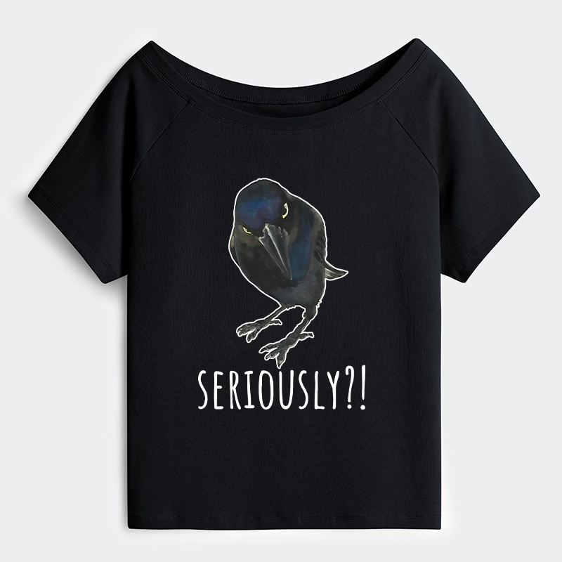 Tokyo-Tiger Raven's Question Off Shoulder T-Shirt