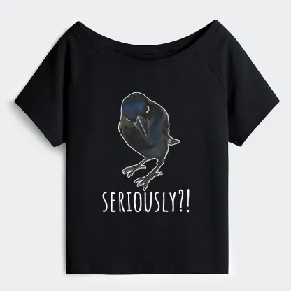 Tokyo-Tiger Raven's Question Off Shoulder T-Shirt