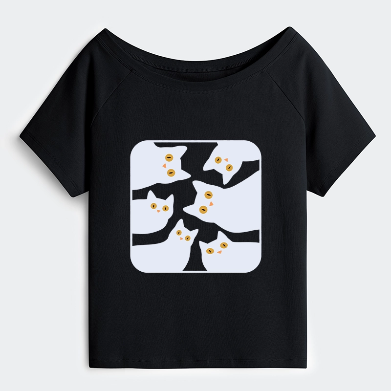 Tokyo-Tiger Cats Are Watching You Off Shoulder T-Shirt