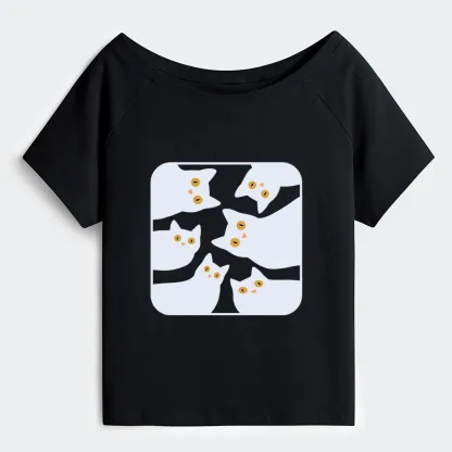 Tokyo-Tiger Cats Are Watching You Off Shoulder T-Shirt