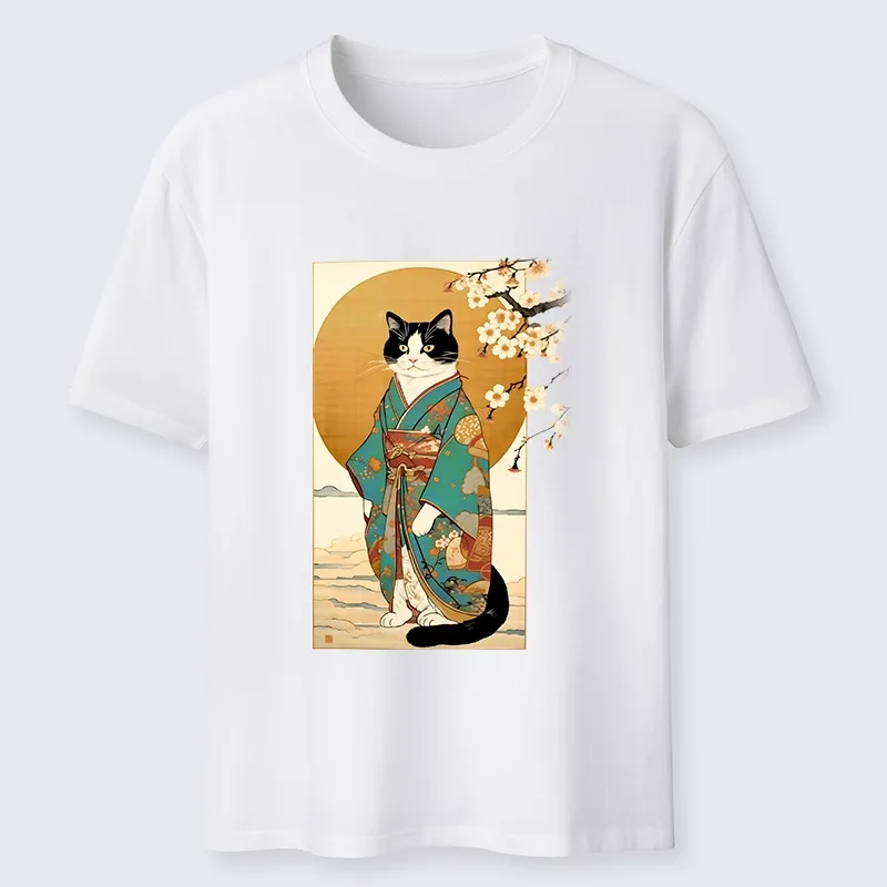 Tokyo-Tiger Elegant Cat In Traditional Kimono Classic T-Shirt