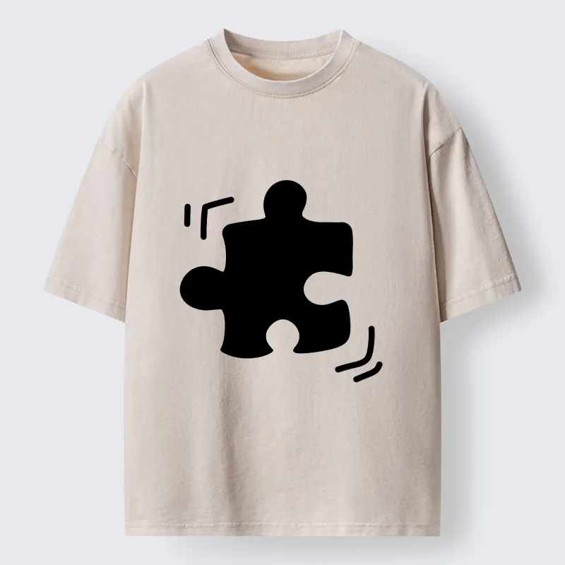 Tokyo-Tiger Black Puzzle Piece Washed T-Shirt Sale