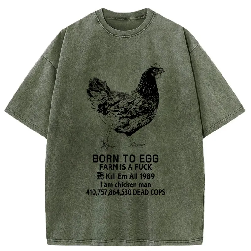 Tokyo-Tiger Born To Egg Washed T-Shirt