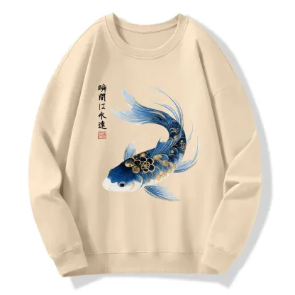 Tokyo-Tiger Elegant Koi Fish Watercolor Art Classic Sweatshirt