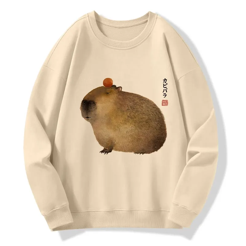 Tokyo-Tiger Calm Capybara Illustration Classic Sweatshirt