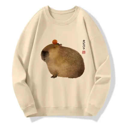 Tokyo-Tiger Calm Capybara Illustration Classic Sweatshirt
