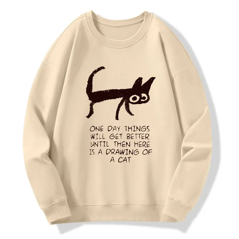 Tokyo-Tiger Cat Cheer Up Drawing Classic Sweatshirt