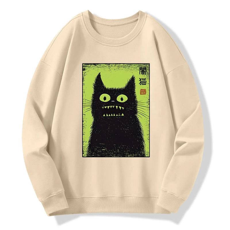 Tokyo-Tiger Spooky Black Cat Japanese Classic Sweatshirt