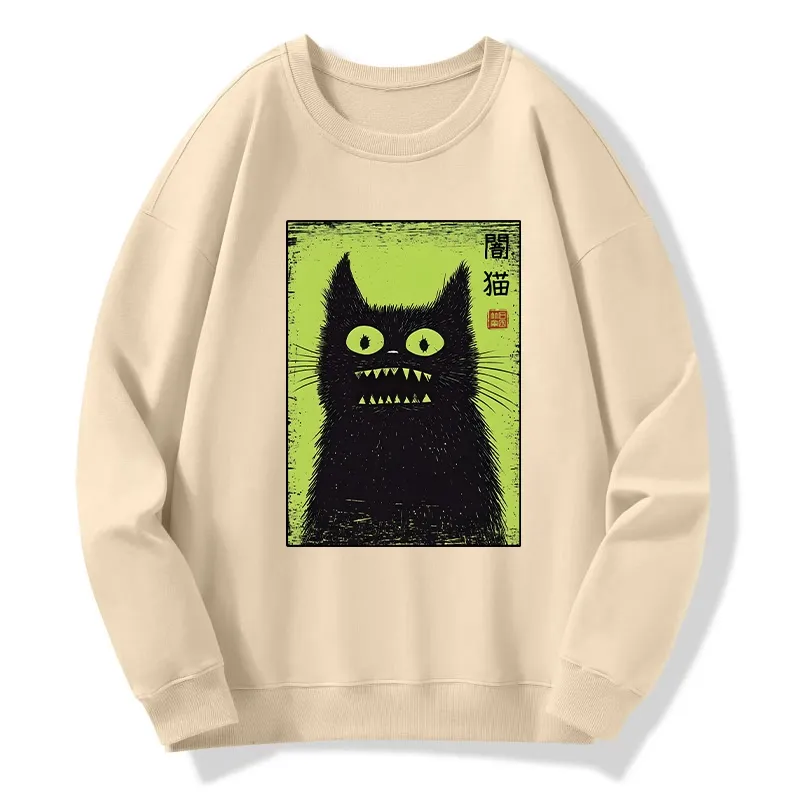 Tokyo-Tiger Spooky Black Cat Japanese Classic Sweatshirt