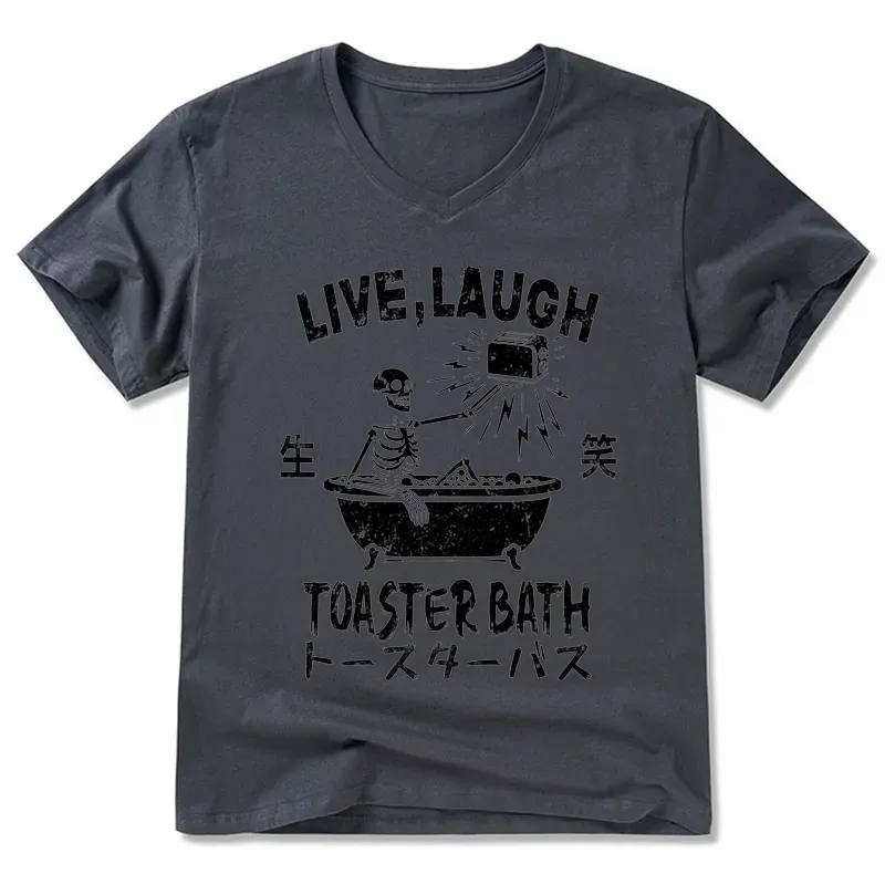 Tokyo-Tiger Funny Electric Shock Skeleton V-Neck Classic T-Shirt Sale